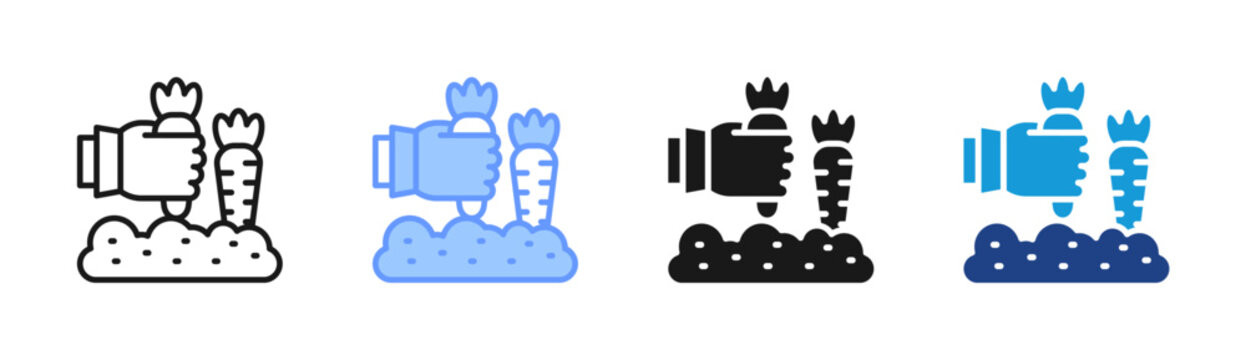 Carrot Harvest icon set multiple style collection