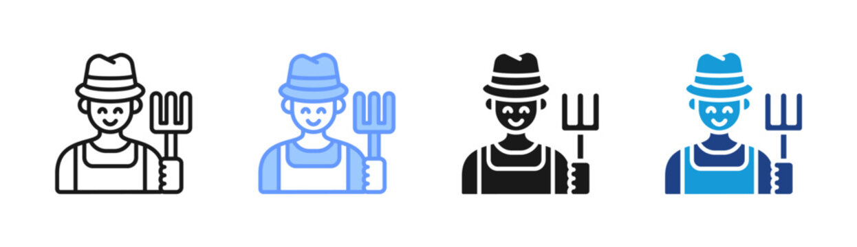 Gardener icon set multiple style collection