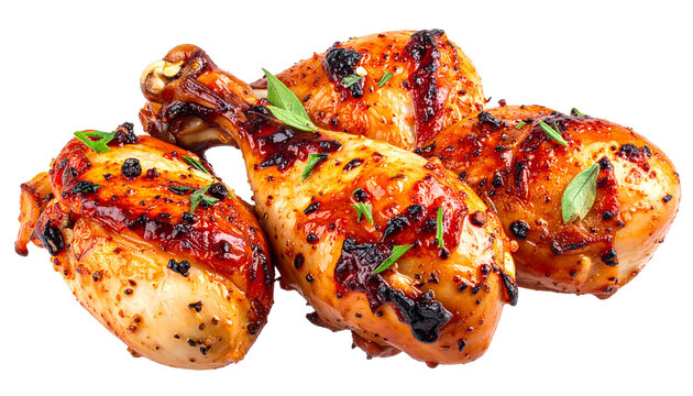 Peda&ccedil;os de frango assado suculento