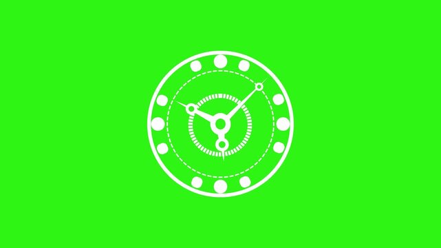 Analog clock icon simple round time symbol for schedule deadline reminder and time management animation