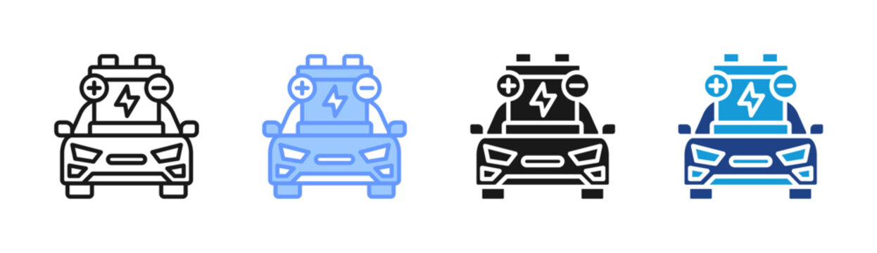 Ev Battery icon set multiple style collection