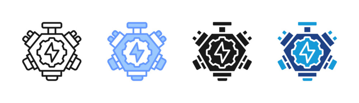 Electric Motor icon set multiple style collection