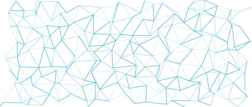 Abstract blue polygonal network pattern. Minimalist wireframe background. Modern digital connection theme. Low poly geometric line art. Vector illustration