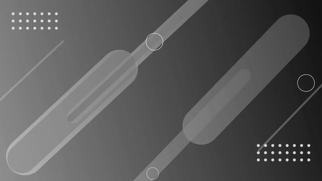 Abstract background with rounded shapes diagonal lines circles and dot patterns animation