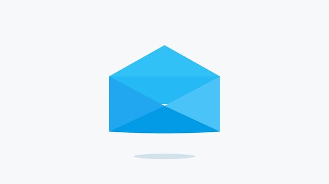 Minimalist Blue Open Mail Envelope Vector Illustration for Digital Messaging and Communication