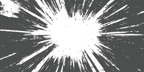Obraz premium Dark grey abstract grunge radial sunburst texture with explosive lines vector illustration for dramatic retro background design.