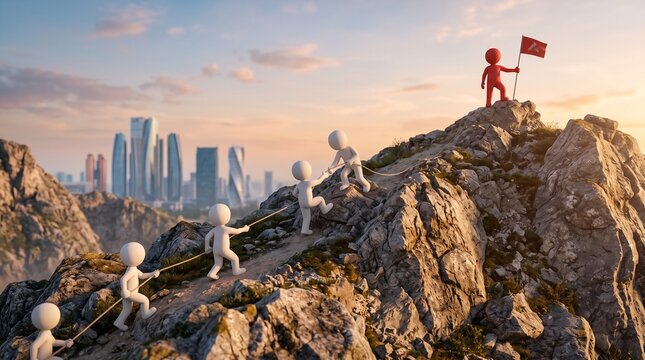 Business transformation concept with glowing pathway representing innovation, growth strategy and overcoming organizational challenges