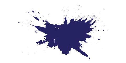 Obraz premium Abstract blue ink splatter burst background with painted liquid splash and drop stains vector illustration.