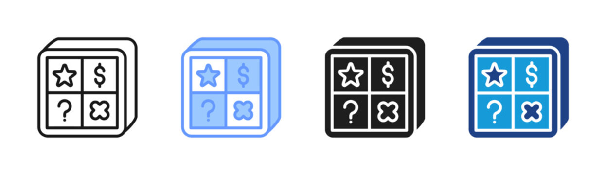 Business Decision icon set multiple style collection