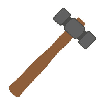 Cartoon Sledgehammer Icon on White Background
