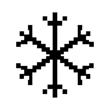 PNG Pixelated snowflake winter icon