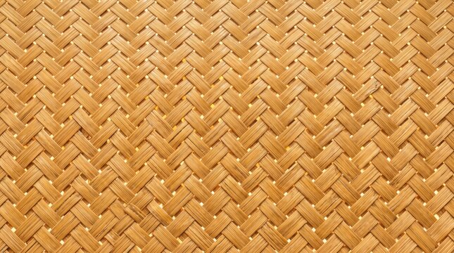 Natural Woven Bamboo Mat Diagonal Pattern Texture Background