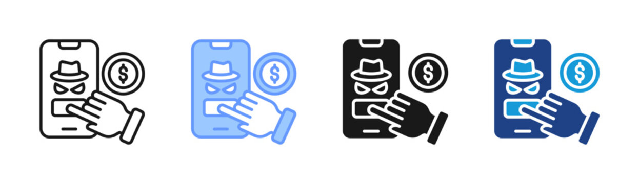 Bribe Payment icon set multiple style collection