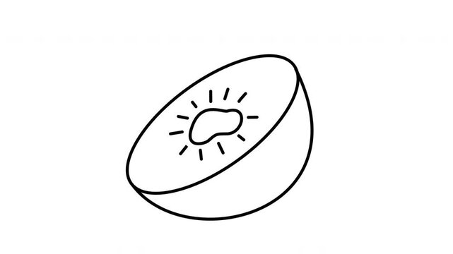 sliced kiwi outline