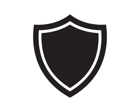 Classic outline shield emblem security defense protection badge icon symbol