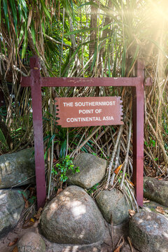 Southernmost Point of Continental Asia Sign on Sentosa Island, Singapore