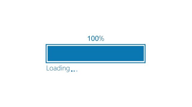 Simple loading bar process in progress and waiting for completion animation