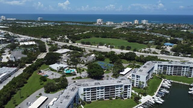 Jupiter Florida panning drone shot Four