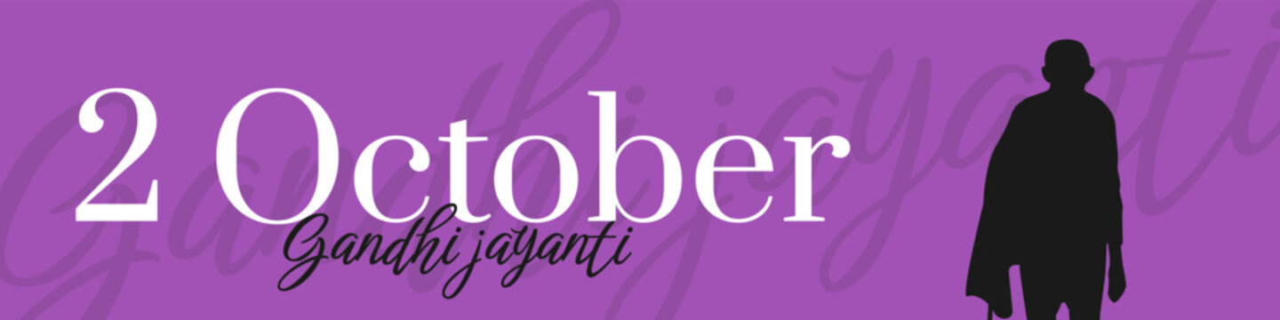 Gandhi Jayanti banner. Vector illustration