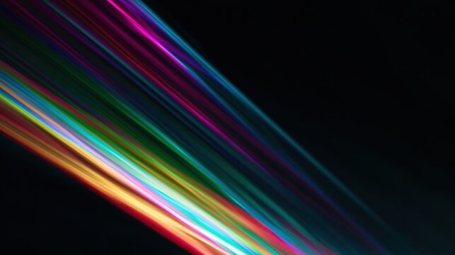 The Vibrant Colorful Light Trails Across a Dark Velvet Night Sky