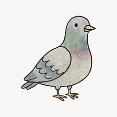 Fototapeta premium Cute cartoon pigeon illustration.