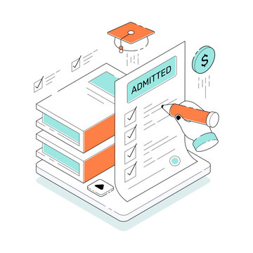 Trendy design illustration of school admission 