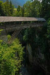 Fototapeta premium devils bridge over the Tuxbach river in Finkenberg in Austria