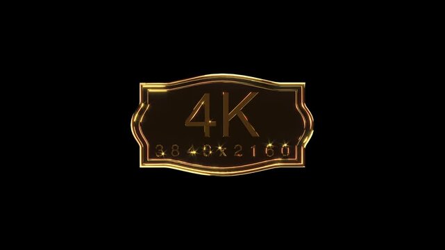 an animated golden 4K label
