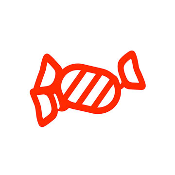 Red candy or lollipop wrapper with bold lettering