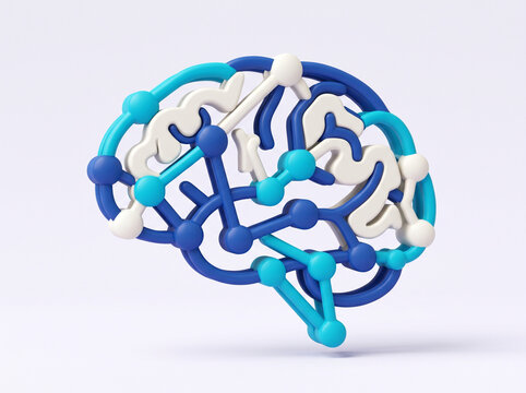 Conceptual brain network symbolizing complex connected thinking