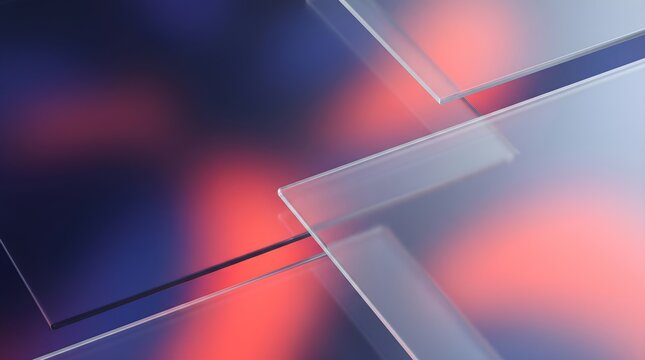 Modern Minimalist Translucent Glass Layers with Soft Gradient Background