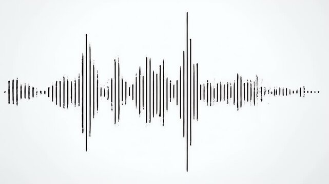 Abstract visual representation of sound waves with vertical lines on a white background