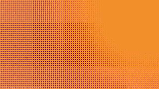 Smooth Rounded Border Loop Checkered Halftone Pattern Red Orange Abstract Background. Chequered Square Particles Subtle Texture Pop Art Design. Half Tone Contrast Graphic Minimalist Art Wide Animation