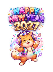 Fototapeta premium Happy new year 2027 vector illustration isolated white background 