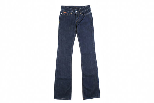 Classic Dark Blue Denim Jeans with Five Pocket Styling