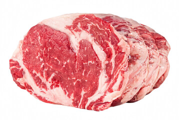 Fototapeta premium Prime Marbled Raw Ribeye Beef Roast