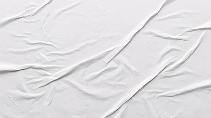 Full frame white crumpled poster paper texture backdrop. © RM Graphics
