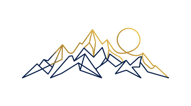 Abstract Mountain Line Art