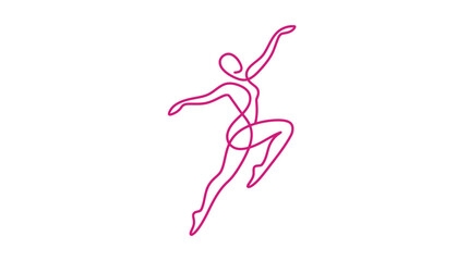 Obraz premium Elegant dancer figure in motion, line art