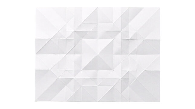 Origami paper texture with geometric folds in white color.