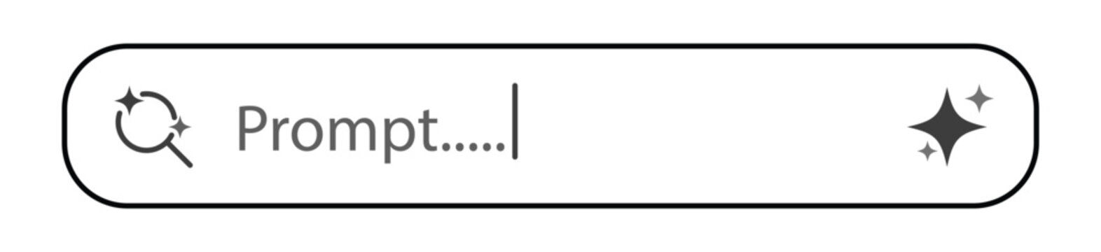 Search bar design with prompt text placeholder and sparkling clean interface elements.
