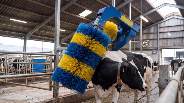 Dairy Cow Robotic Automatic Brushing Station Spinning Roller