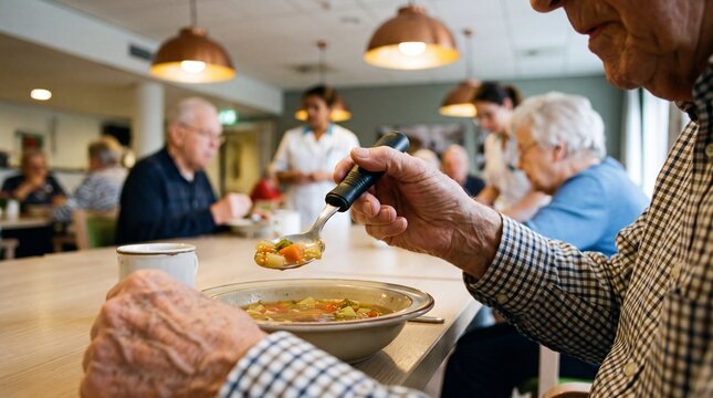 Hand Tremor Reduction Stabilizing Spoon Soup Meal Elderly