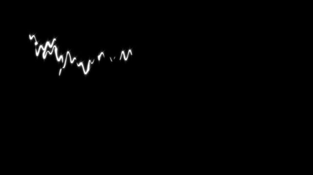 Simple energy thunder storm lightning bolt transition on black background  lightning bolt effect is shown against on screen. continuous electric bolts flashing in 4k