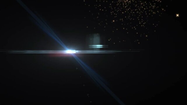 Price match text appearing on a dark background with golden sparkling light particles and blue lens flare effects in a continuous horizontal motion with appearing repeatedly