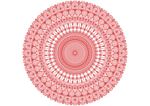 mandala red round lace pattern