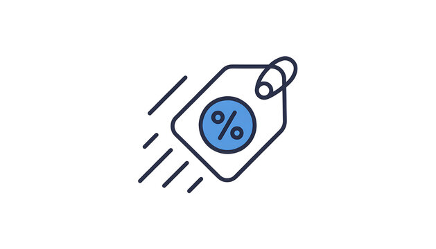 Fast moving discount sale tag icon