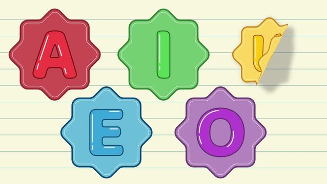 Animated text video for children to learn vowels