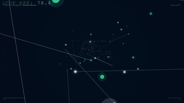 Futuristic renewable energy network HUD interface with green globe telemetry data visualization showing solar power grid optimization, carbon offset metrics, and global power distribution