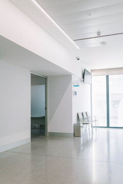 Empty chairs in waiting room